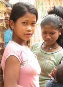 Laotian girl looking