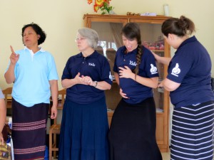 Dr. Nong, from ACD CleanBirth.org's partner, Cecilia Jevitt, CNM, Casey, and Ciara during training.